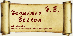 Hranimir Blitva vizit kartica